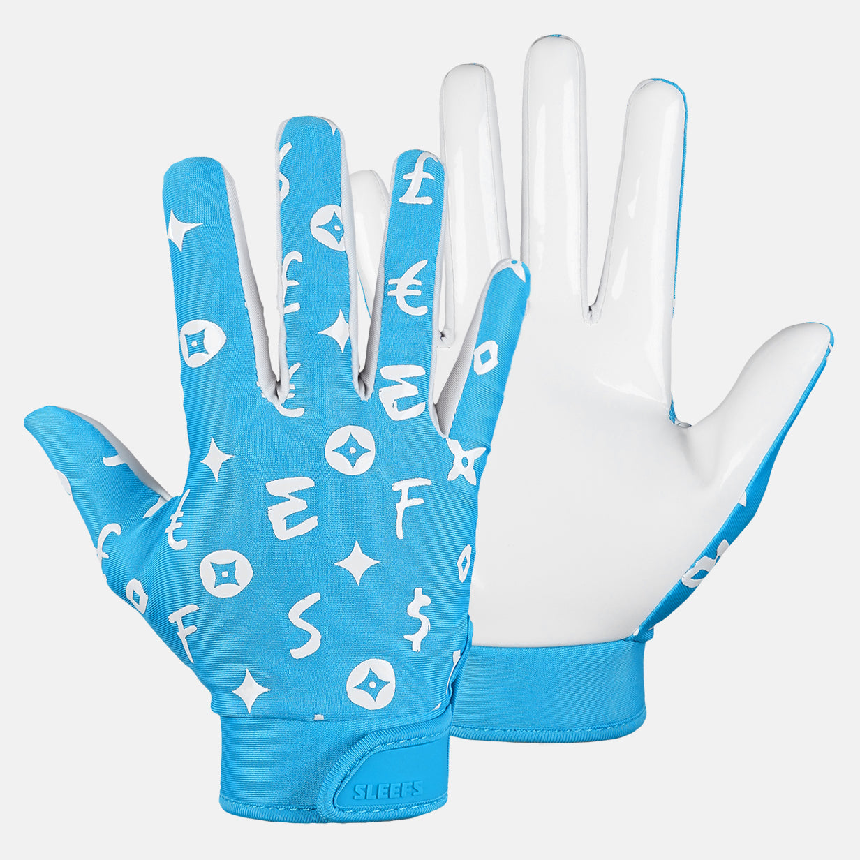 Sleefs Lavish Sky Blue Sticky Football Receiver Gloves – SLEEFS