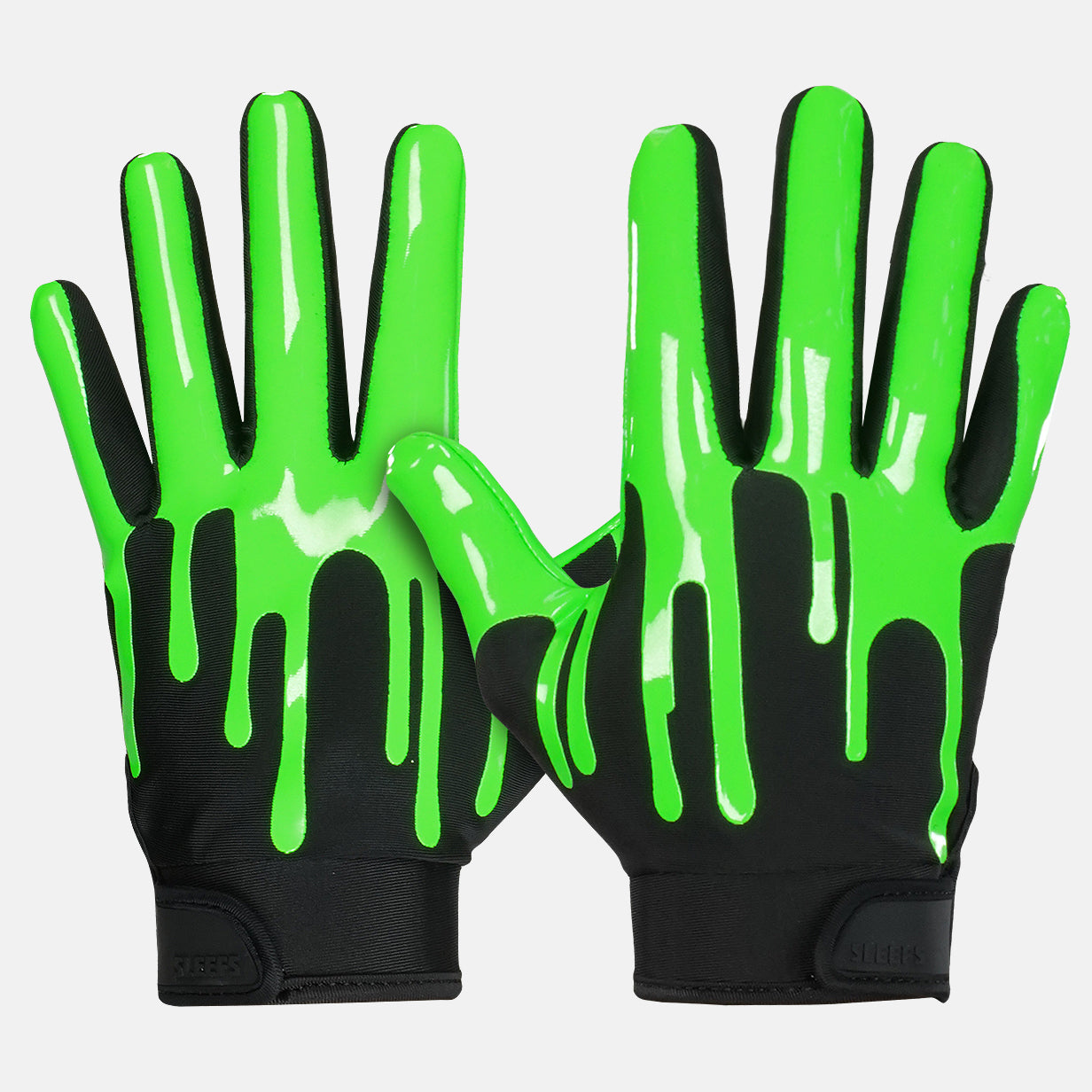 Green Grin Sticky Football Receiver Gloves 