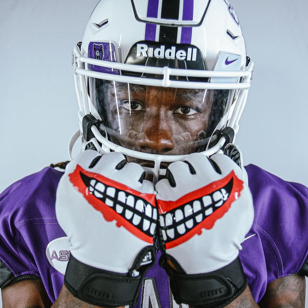 Smile White Sticky Football Receiver Gloves – SLEEFS