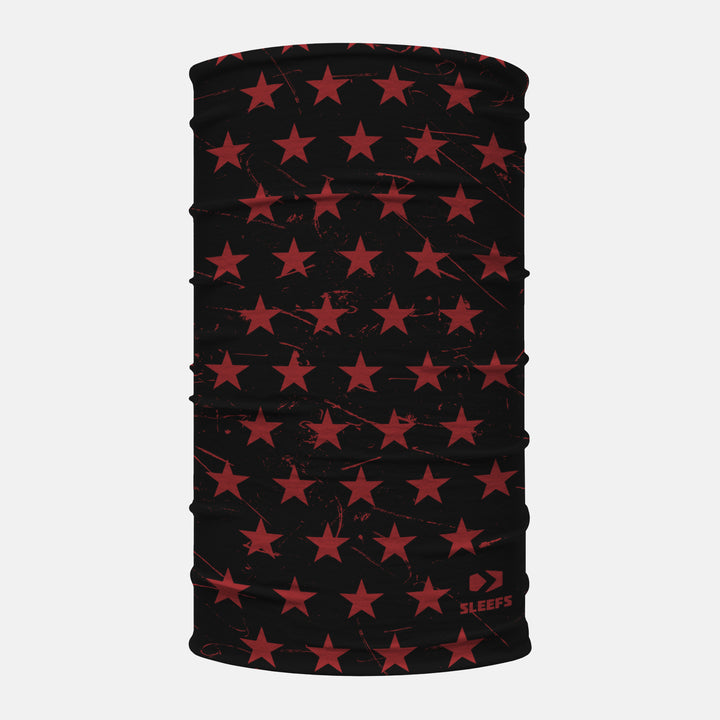 Stars Black Maroon Neck Gaiter