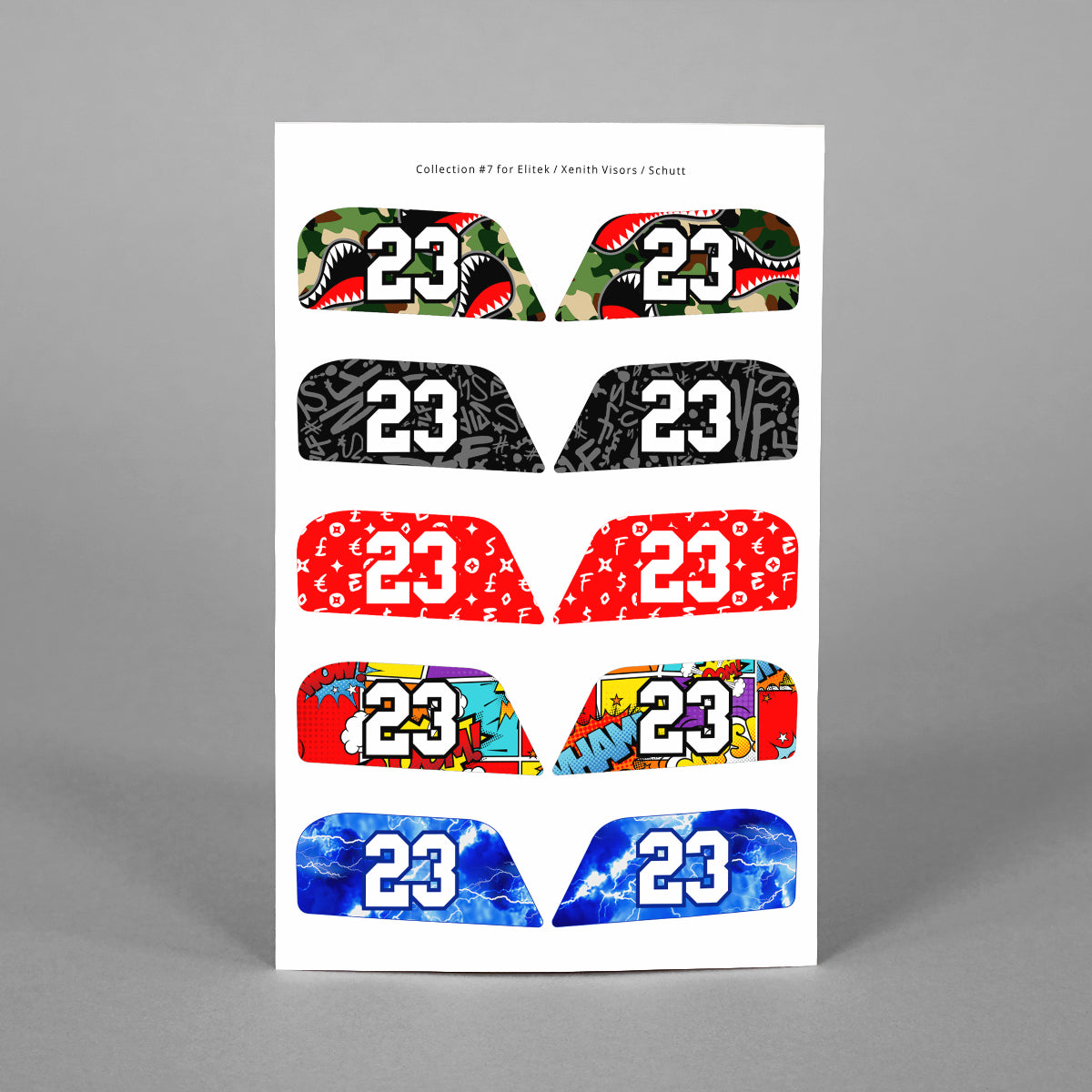 Stickers for Helmet Visor Tabs Numbers Set 2 SLEEFS