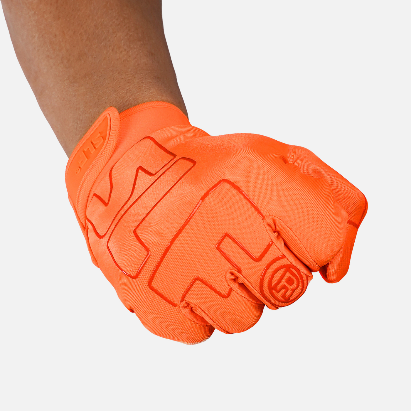 Hot Orange Sticky Football Receiver Gloves