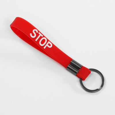 Stop Silicone Keychain