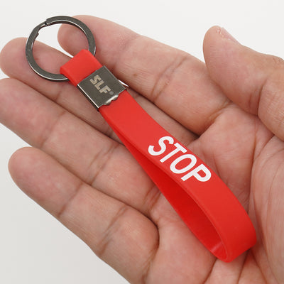 Stop Silicone Keychain