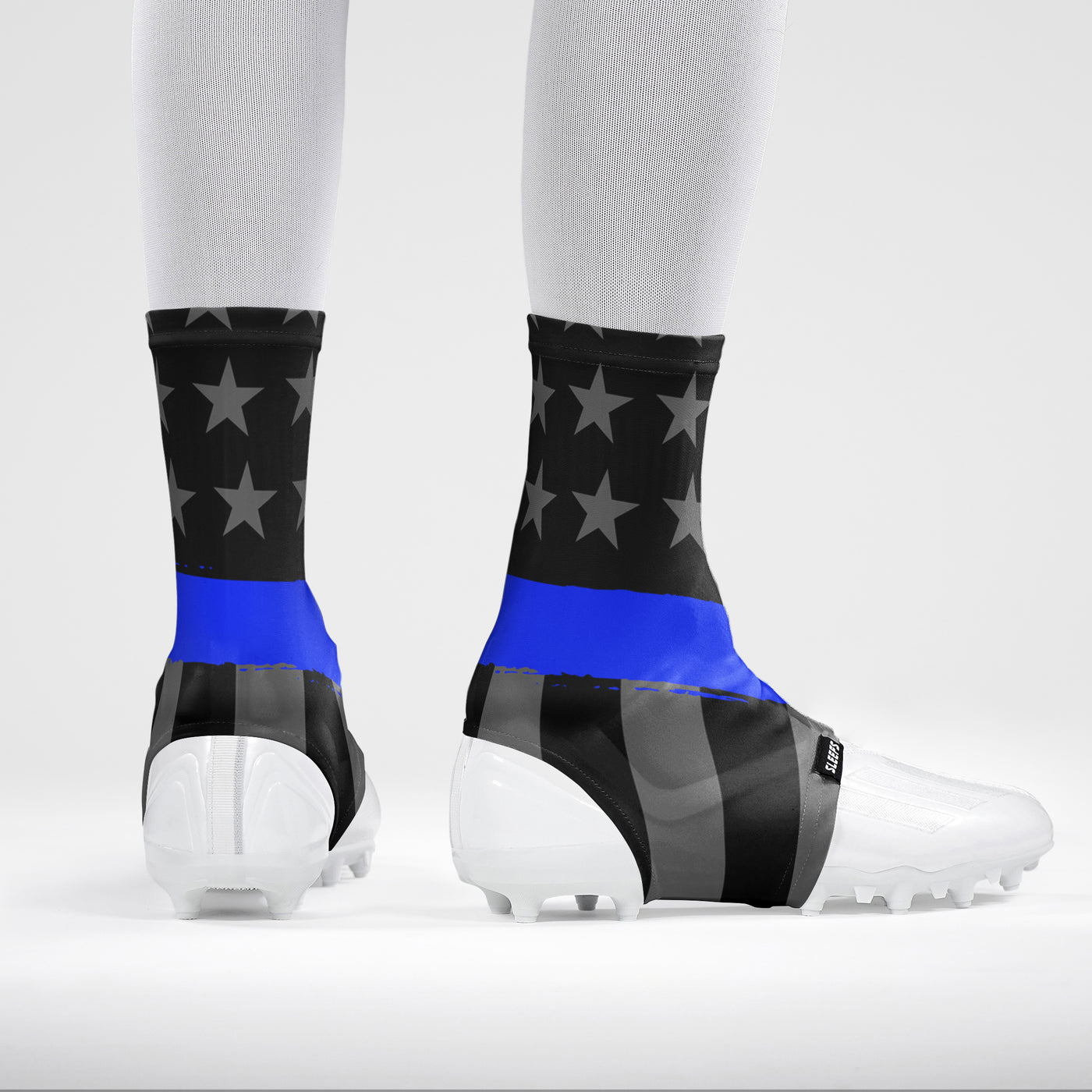 Tactical Thin Blue Line USA Flag Spats / Cleat Covers