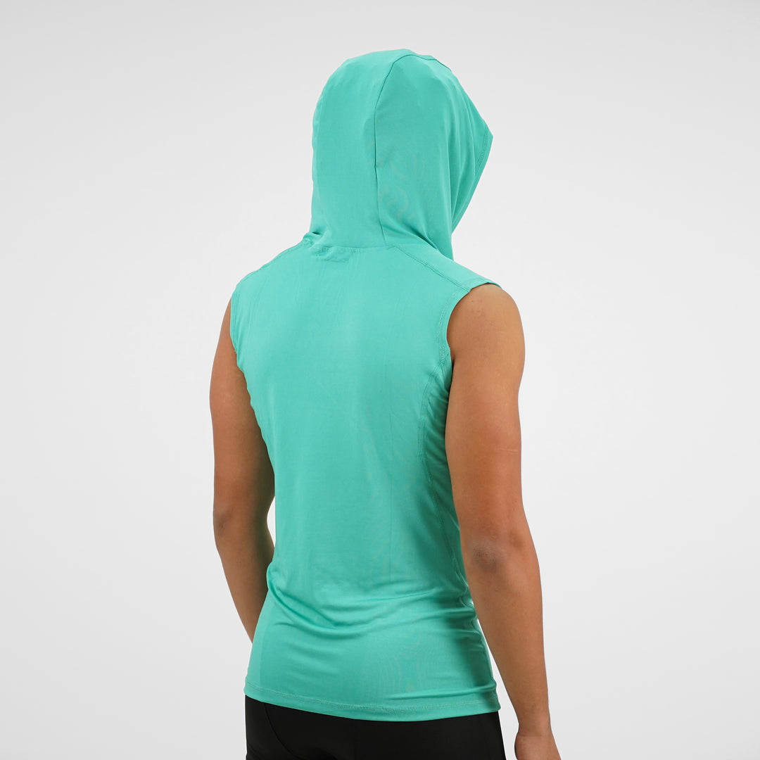Teal Sleeveless Compression Hoodie
