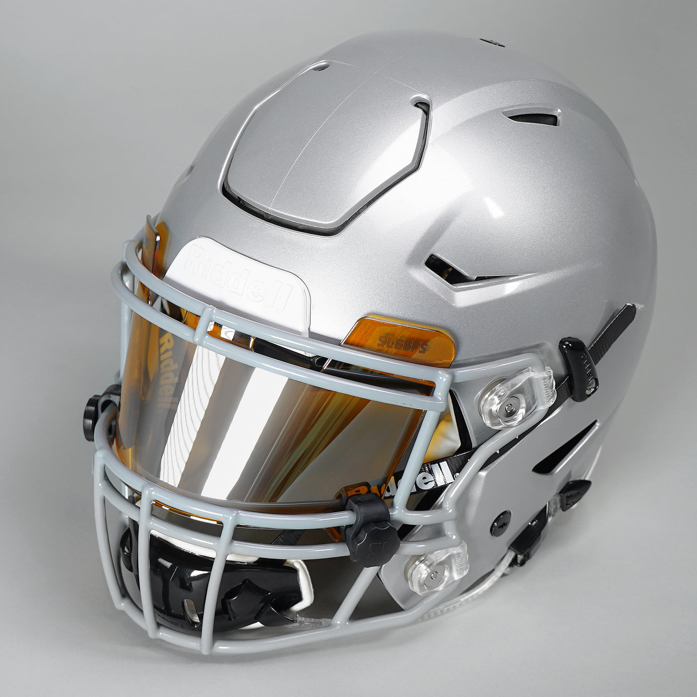 Tiger Orange Machine Silver Helmet Eye-Shield Visor