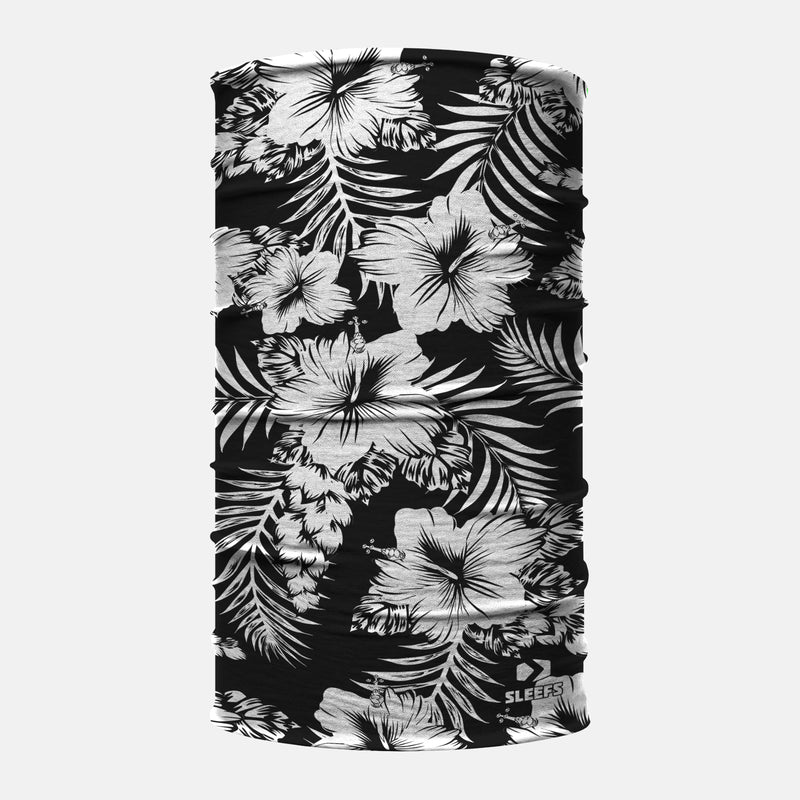 Tropical Black White Neck Gaiter
