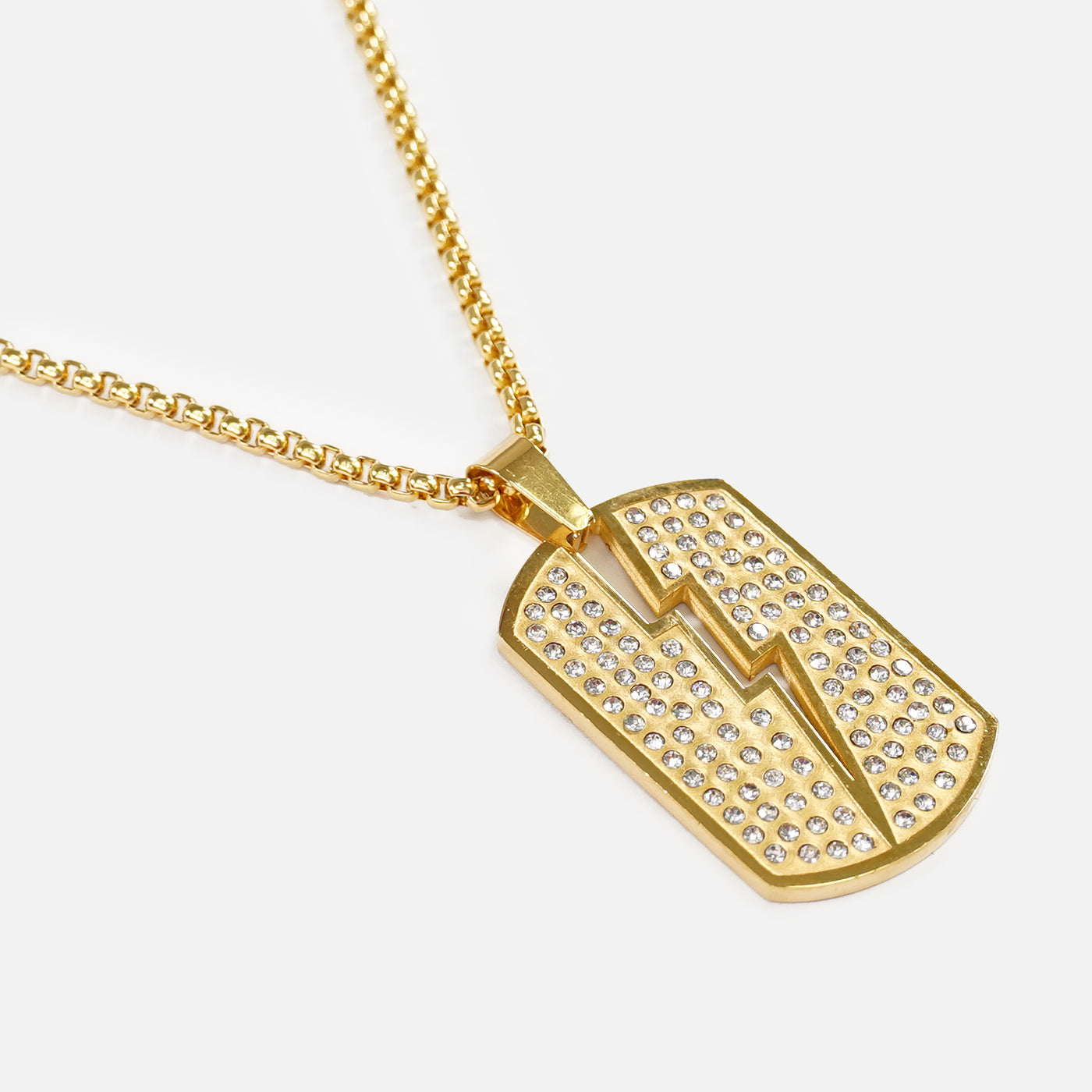 Trueno 1¾" Pendant with Chain Necklace - Gold Plated Stainless Steel