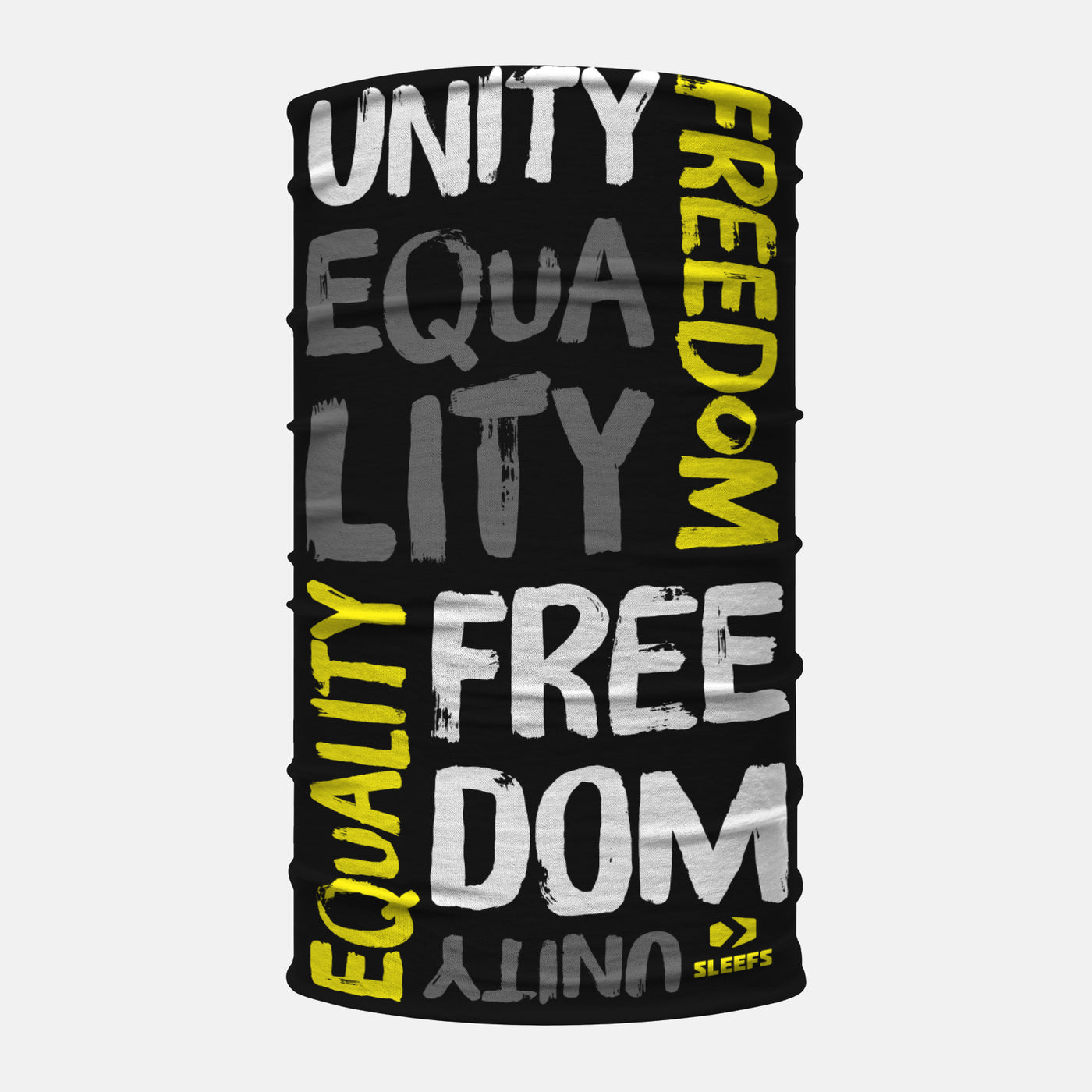 Unity Equality Freedom Black Yellow Neck Gaiter