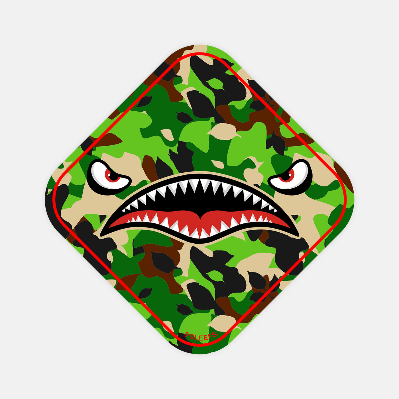 War Shark Jungle Camo Sticker
