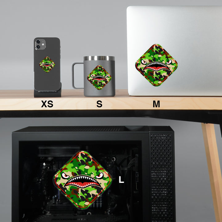 War Shark Jungle Camo Sticker