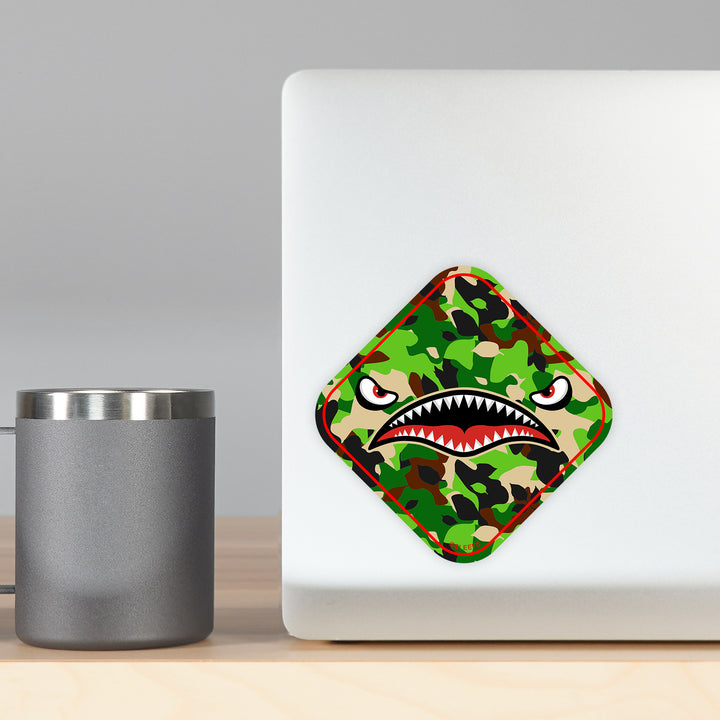War Shark Jungle Camo Sticker