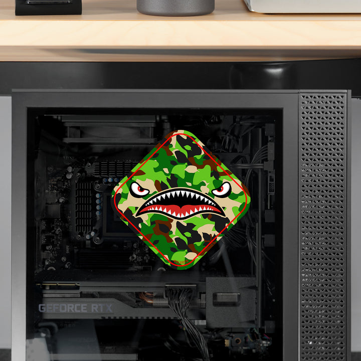 War Shark Jungle Camo Sticker