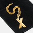 X Letter Pendant with Chain Necklace - Gold Plated Stainless Steel