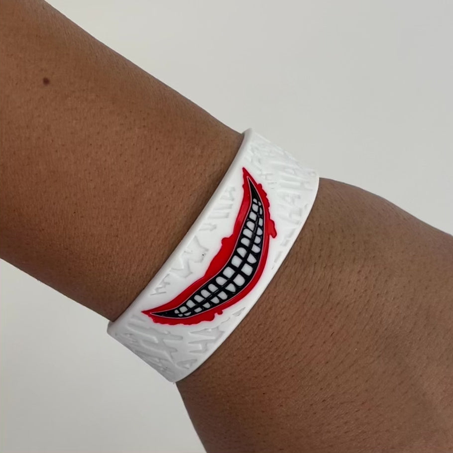 Smile White 1 Inch Wristband