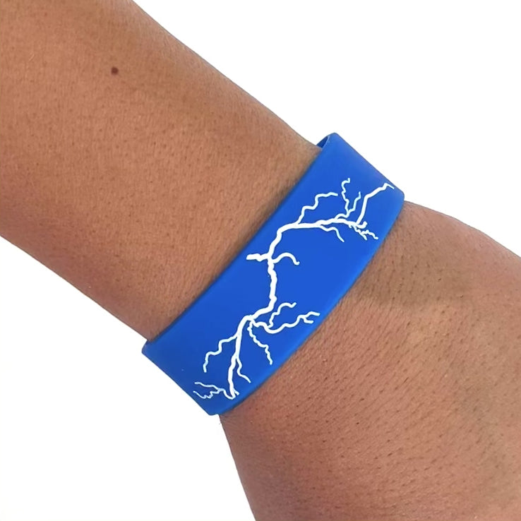 Blue Lightning 1 Inch Wristband