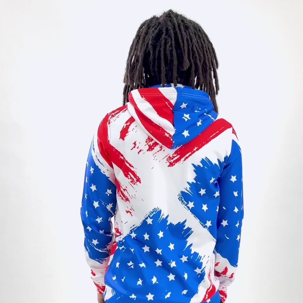 USA Brushed Flag Hoodie