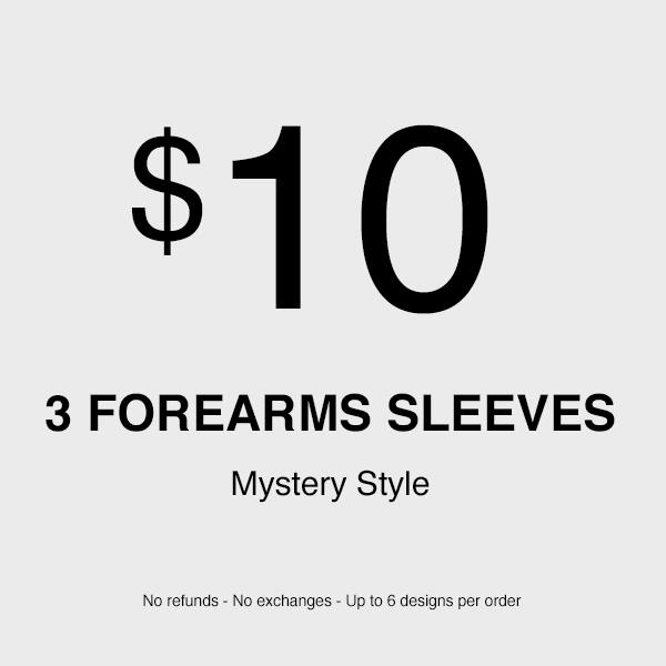 3 x Mystery Forearm Compression Sleeves (No refunds - No exchanges - Up to 3 different designs)