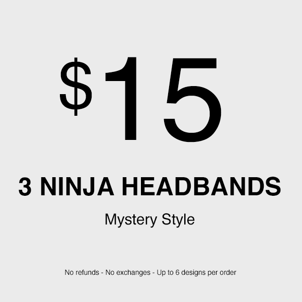 3 x Mystery Ninja Headband (No refunds - No exchanges - Up to 3 different designs)